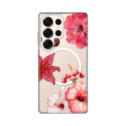 Futrola print Magsafe za Samsung S938 Galaxy S25 Ultra Hibiscus.