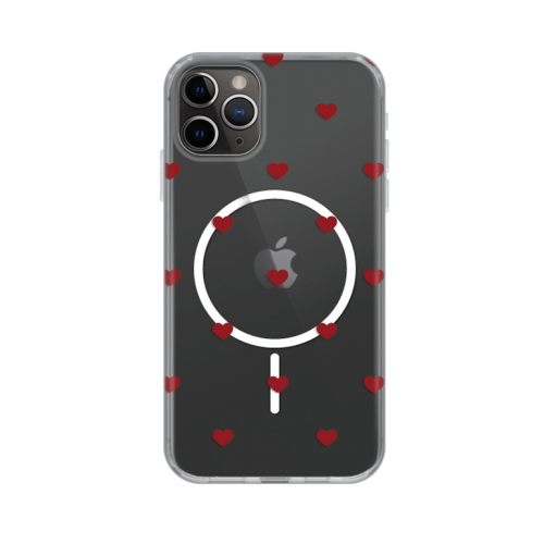 Futrola print Magsafe za iPhone 11 Pro Red Hearts.