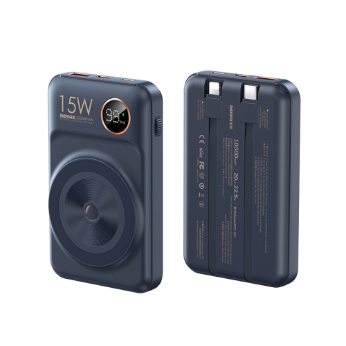 Power Bank baterija prenosiva baterija Magsafe REMAX Lecho Series RPP-527 PD 20W + QC 22.5W Fast Charging 10000mAh plava.