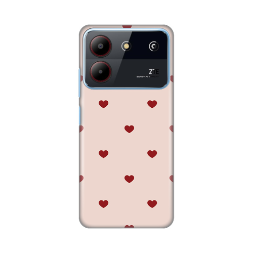 Silikonska futrola print za ZTE Blade A54 Beige Hearts.