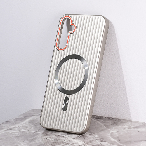 Futrola Magsafe Stripe za Samsung A556 Galaxy A55 5G siva.