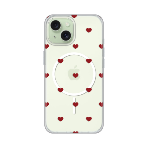 Futrola print Magsafe za iPhone 15 Red Hearts.