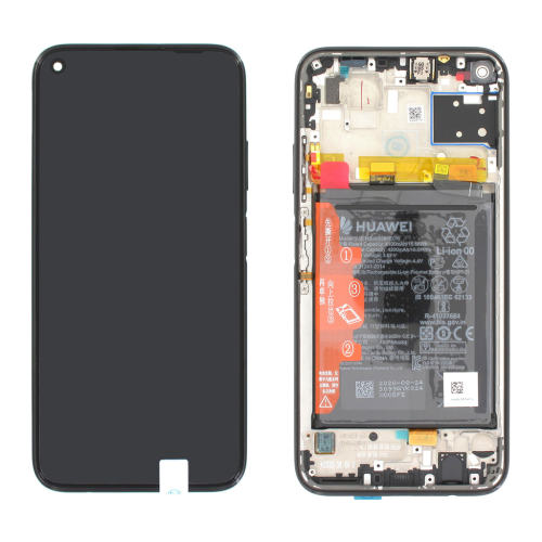LCD Displej / ekran za Huawei P40 Lite + touchscreen + baterija + frame Black Service Pack ORG/02353KFU.