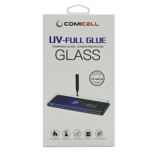 Staklena folija glass 3D MINI FULL GLUE UV za Vivo X90 Pro zakrivljena crna (sa UV lampom) (MS).