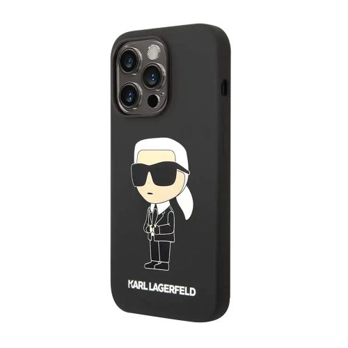 Futrola Karl Lagerfeld Liquid Silicone Case Ikonik Nft za iPhone 15 Pro Max (6.7) crna Full ORG (KLHCP15XSNIKBCK) (MS).