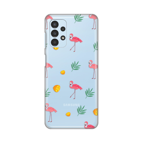 Silikonska futrola print Skin za Samsung A135 Galaxy A13 4G Flamingos.