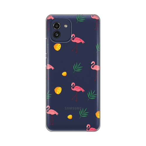Silikonska futrola print Skin za Samsung A035 Galaxy A03 Flamingos.