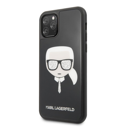 Futrola Karl Lagerfeld Double Layers Glitter za iPhone 11 Pro Max 6.5 crna ( KLHCN65DLHBK).