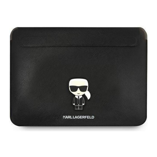 Torba za laptop Karl Lagerfeld Sleeve Saffiano Ikonik 16." crna (KLCS16PISFBK).