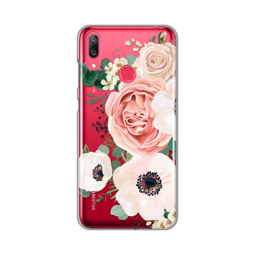 Silikonska futrola print Skin za Huawei Y7 2019/Y7Prime 2019 Luxury Pink Flowers.
