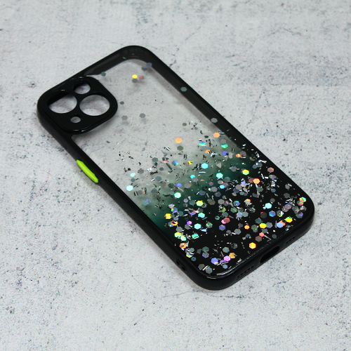 Futrola Frame Glitter za iPhone 13 crna.