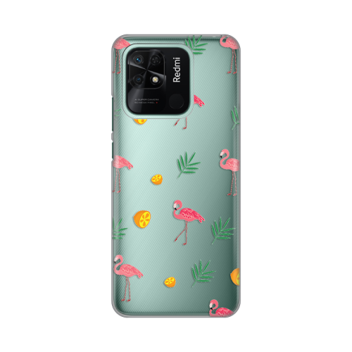 Silikonska futrola print Skin za Xiaomi Redmi 10C Flamingos.