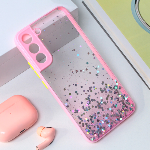 Futrola Frame Glitter za Samsung Galaxy S22 Plus 5G roze.