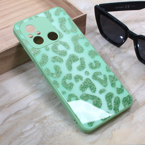 Futrola Shiny glass za Xiaomi Redmi 12C svetlo zelena.