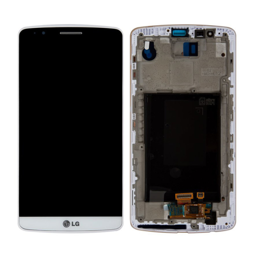 LCD Displej / ekran za LG G3 S/D725+touchscreen beli+frame.