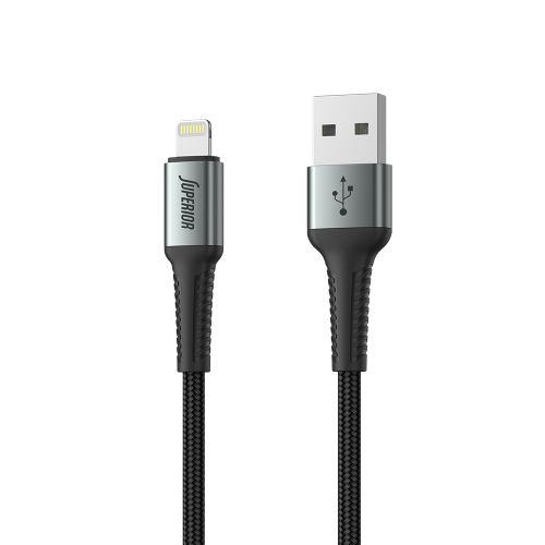 USB data kabl Superior SU-K104 Fast 12W 2.4A USB A na Lightning 1m crni (MS).