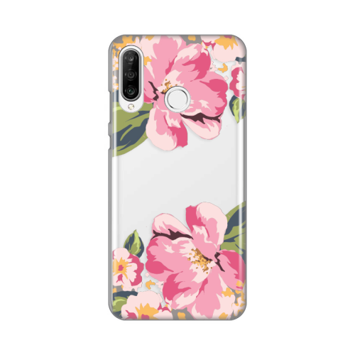 Silikonska futrola print Skin za Huawei P30 Lite Pink Flowers.