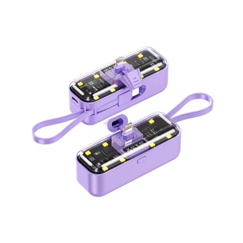 Back up baterija privezak Oxpower 5000mAh lightning ljubicasta.