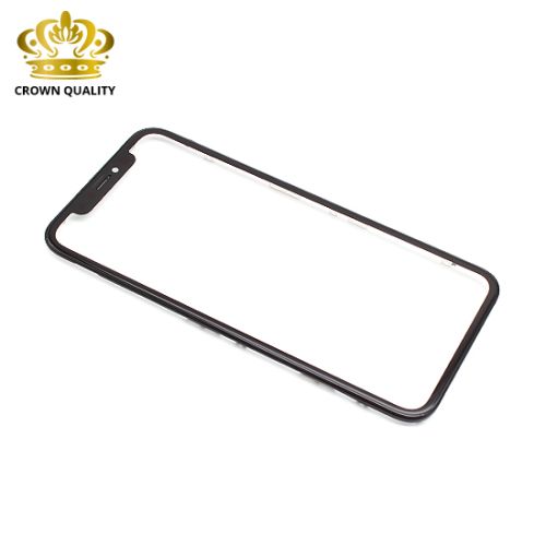 Staklo touchscreen-a za Iphone XR+ frame (Crown Quality) black (MS).