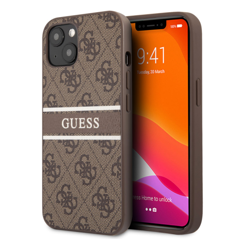 Futrola Guess Stripe za iPhone 13 braon (GUHCP13M4GDBR).