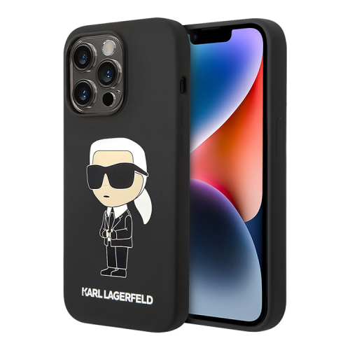 Futrola Karl Lagerfeld Hc Silicone NFT Ikonik za iPhone 15 Pro 6.1 crna (KLHCP15LSNIKBCK).