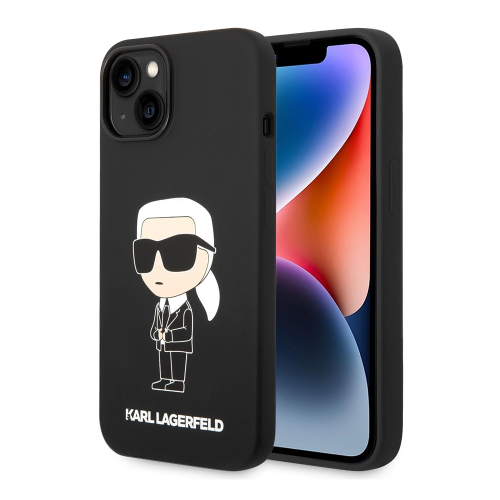 Futrola Karl Lagerfeld Hc Silicone NFT Ikonik za iPhone 15 Plus crna (KLHCP15MSNIKBCK).