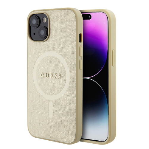 Futrola Guess Hc PU Saffiano Magsafe za iPhone 15 bez (GUHMP15SPSAHMCB).