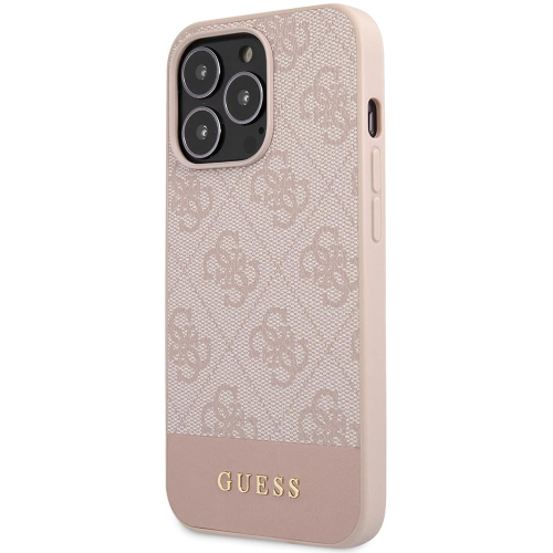 Futrola Guess Hc PC/TPU 4G Pu Bottom Stripe za iPhone 15 Pro 6.1 roze (GUHCP15LG4GLPI).