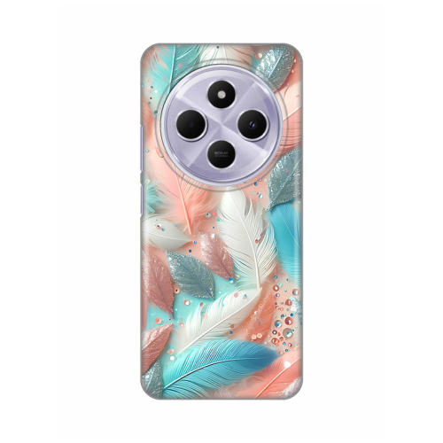 Silikonska futrola print za Xiaomi Redmi 14C Pastel Feathers.