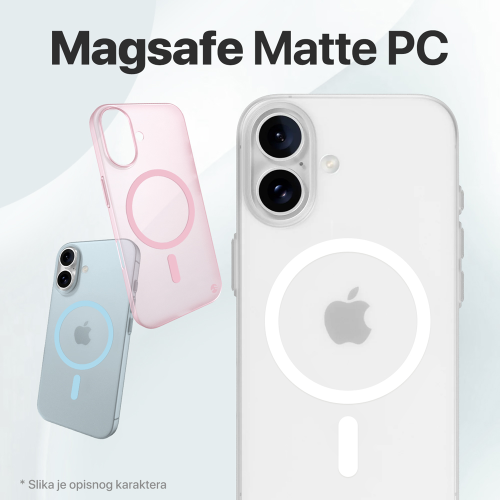 Futrola Magsafe mat PC za iPhone 16 Pro roze.