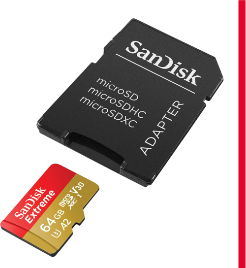Memorijska kartica SanDisk SDXC Extreme micro 64GB 170 MB/s UHS-I U3 V30+adapter.