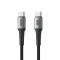 USB data kabl Superior SU-K102 pleteni Fast 60W 3A Type C na Type C 1m crni (MS).