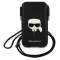 Futrola Karl Lagerfeld Pouch Pu Saffiano Karl Head Large za telefone do 6,7" crna ( KLHCP12LOPHKHK).