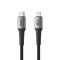 USB data kabl Superior SU-K101 pleteni 27W 3A Type C na Lightning 1m crni (MS).