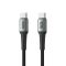 USB data kabl Superior SU-K103 pleteni Fast 100W 5A Type-C na Type-C 1m sivi (MS).