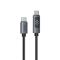 USB data kabl Superior SU-K107 pleteni 5A 100W Type-C na Type-C sa LED ekranom 1m crni (MS).