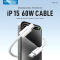 Data kabl KONFULON DC61 PD 60W Super Fast Charge za iPhone 15 Type C na Type C beli 1m.