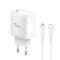 Kucni punjac KONFULON JK91+DC66 PD20W sa PD kablom Type C na iPhone lightning beli.