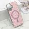 Futrola GLAM GLOW MagSafe za iPhone 16 (6.1) roze (MS).